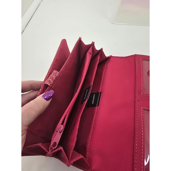 Guapoo Pink Crocodile Embossed Wallet Purse Faux Leather Long Clutch - Picture 8 of 8